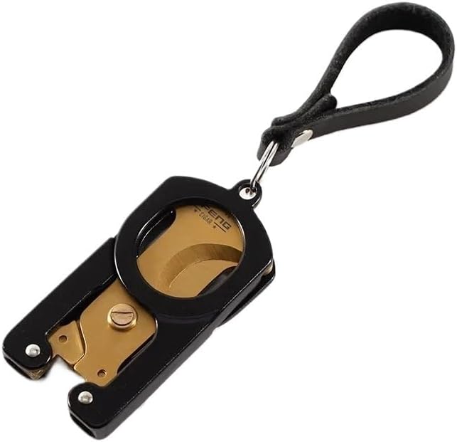 Folding Cigar Cutter Portable Stainless Steel Blade Belt Keychain Light Luxury Accessories(Silver)