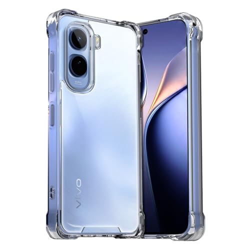 Image of Fashionury Clear Back Cover Case for Vivo T5 Pro 5G | Anti-Yellow Acrylic Hard Back + Soft TPU Bumper | Shockproof 360 Protection | Slim Transparent Bumper Case (Clear)