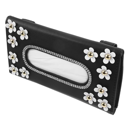 Porte-mouchoirs pour pare-soleil de voiture cuir PU distributeur floral