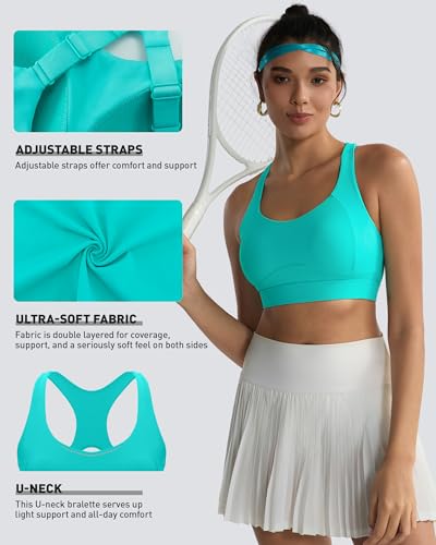 Image of RUNNING GIRL Adjustable Straps High Impact Sports Bra for Women,High Support Workout Sports Bras with Sewn in Pads