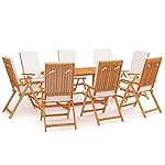 Patioco Garten-Essgruppe Teak massiv 9-teilig Creme