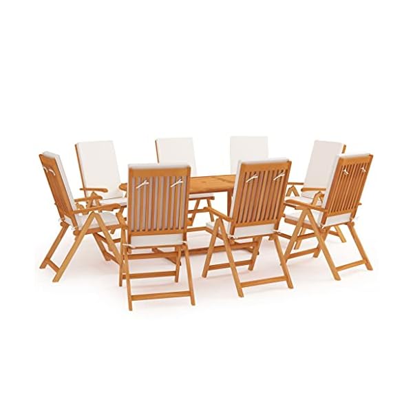 Patioco Garten-Essgruppe Teak massiv 9-teilig Creme