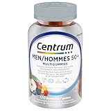 Centrum Men 50 Plus MultiGummies, Multivitamins/Minerals Gummies for Men 50+, Cherry, Berry, and Apple Flavours, 120 Count