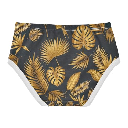 Panties for Girls, Tropical Leaves Toddler Girl Panties, Cotton Underwear for Girls, 2T–8 Years2