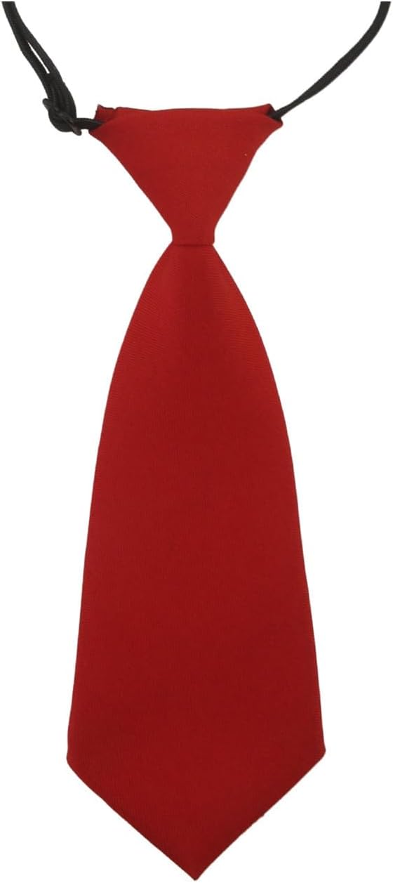 SYNTHORA Boys Pre-Tied Adjustable Zipper Necktie, Soft Microfiber Kids Tie for Wedding School Graduation, Classic Neck Tie for Boys, Women & Pets (Red)