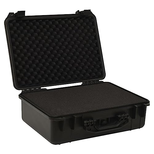 Gecheer Portable Flight Case Lockable Carrying Case with Foam Insert Protective Safe Storage Toolbox for Measurement Instruments Black PP 47 x 36 x 18 cm - Image 6
