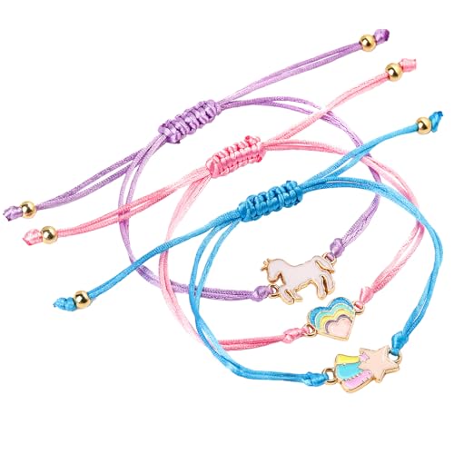 Augesak Armband Mädchen 3 Stück, Einstellbare Geflochten...