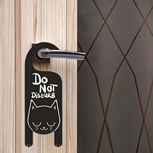 Image of CVANU Do Not Disturb Cat Shaped Wooden Door Sign Hanger Size(24cm x 8.5cm) cv62