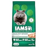 IAMS Proactive Health Senior Dry Cat Food, Cat Food Dry Chicken Recipe, Real Chicken in Every Bite, 3.5 Lb. Bag