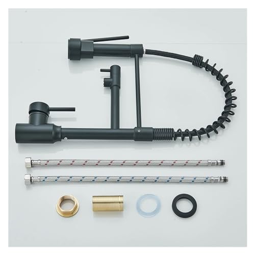 Grifo de fregadero de cocina de acero inoxidable extraíble con mezclador de agua fría caliente y muelle 7