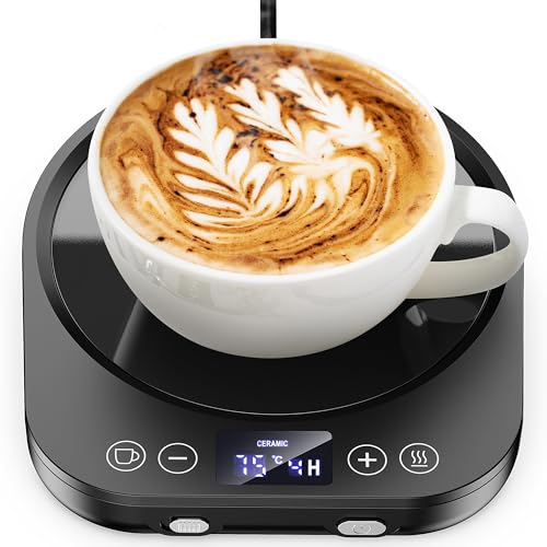 Kaffeewärmer, aufgerüstet Tassenwärmer, Elektrischer Kaffeewärmer 9 Temperatureinstellungen Schreibtisch Tassenwärmer mit 1-9h Abschaltautomatik für Kaffee Tee Kakao Milch