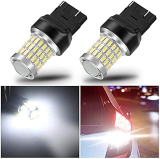 URAQT 7443 7440 T20 LED Bulbs, 9-30V Super Bright Low Power Backup Reverse Light with Projector, LED Light Bulbs Replacements for Brake Stop Tail Turn Signal Blinker Lights, Xenon White (2 Packs)