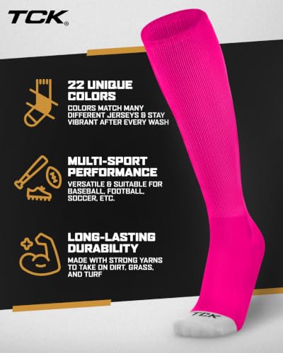 Image of Prosport Baseball Socks & Softball Socks, Kids & Adult Knee High Tube Sock