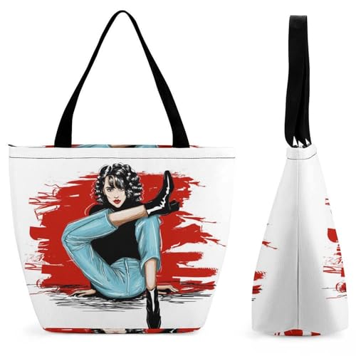 Sac de shopping pour voyage en jean cool avec bandoulière réglable grand format femme