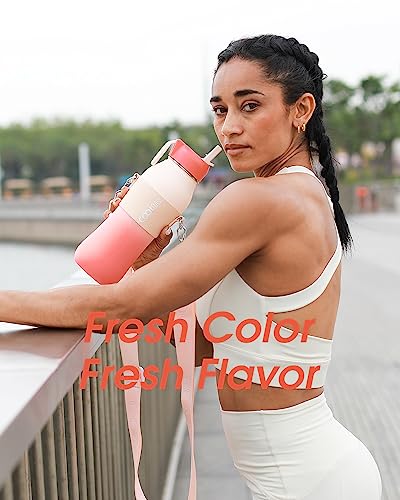 Image of Coolflask 32 oz Water Bottle Insulated Slim Series Stainless Steel