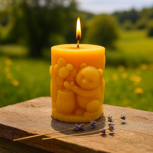 Image of Teddy Honey Pot Candle & Moonlit Jasmine Car Hanging Diffuser - Home Decor & Car Fragrance Combo