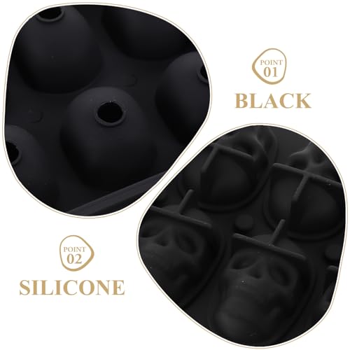 Molde para cubos de hielo de silicona con 10 compartimentos calavera miniatura 6