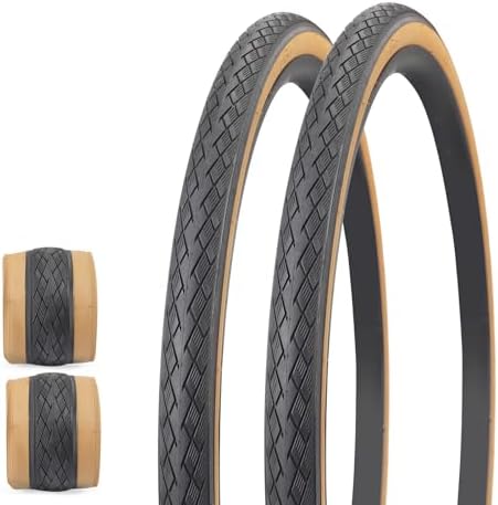 WEEROCK 700C Bike Tire 2 Pack 700 X 35C Gravel Bicycle Tires for Road Bicycle Brown Wall Foldable Replacement Tyres