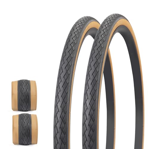 WEEROCK 700C Bike Tire 2 Pack 700 X 35C Gravel Bicycle Tires for Road Bicycle Brown Wall Foldable Replacement Tyres