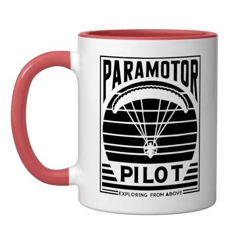 Taza de cerámica roja y blanca para café 11 oz miniatura 1