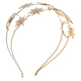 SKISUNO 星と月のヘッドピース 女性用クラウン ヘアバンド ウェディングアクセサリー 結婚式 ブライダル 花嫁 お呼ばれ パーティー 誕生日 イベント用 合金製 耐久性