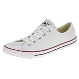 Converse Women's Dainty Canvas Low Top Sneaker, White, 7.5 M US