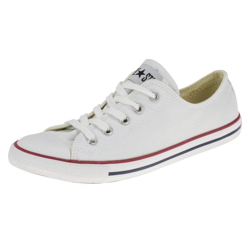 Converse Women's Dainty Canvas Low Top Sneaker, White, 7.5 M US