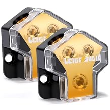 0/2/4 Gauge in 4/8 Gauge AWG Out Amp Power Distribution Block for Car Audio Splitter-2 Way2 Pack