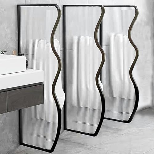 KLGFBDC Mampara divisoria de privacidad para urinario Masculino, montada en la Pared, Separador de Inodoro, Pantalla de protección para baño, Marco de Acero Inoxidable y Panel de Vidrio translúcido,