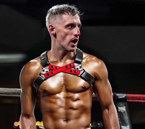 Adjustable Men's Leather Chest Strap Harness - Form-Fitting for Nightclub, Bar, and Rave Wear2