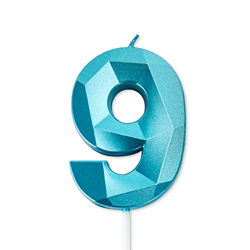 Birthday Candles 2.76 Inch Birthday Cake Candles Big Glitter 3D Diamond Shaped Blue Number 0 Candles Are Suitable For For Birthday Party Wedding Decoration Reunions Theme Party #TOP1