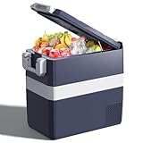 KROAK Nevera de compresor de 50 litros, 12/24 V y 230 V, minifrigorífico de -20 ℃ ~ 20 ℃ para coche, camión, barco, autocaravana y enchufe