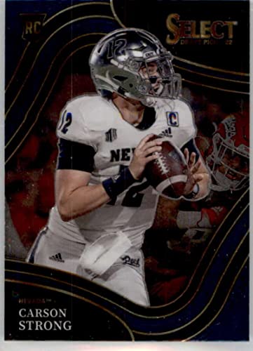 2022 Panini Select Draft Picks Retail Blue Football #111 Carson Strong Nevada Wolf Pack Field Level RC Rookie Officially Collegiate NCAA Licensed Trading Card (Stock Photo shown, card straight from pack and box in Near Mint to Mint Condition)