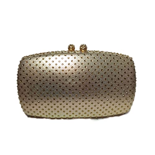 Bolsa de festa clutch mini cristais brilho (Dourado)