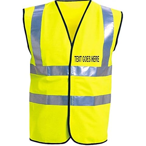 Personalised HI VIS Vest CONFORMING to 89/686/EEC Directive EN471 Class 2 Approved (XL to FIT 462, Yellow) Cover