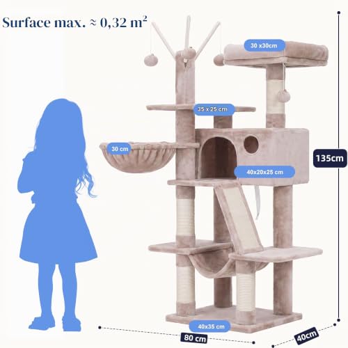 Hey-brother Arbre à Chat Stable Compact pour Plusieurs Chats, MPJ019-SMU – vue 2