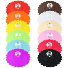 12 Pcs Silicone Cup Lid Dustproof Silicone Cup Covers Coffee Mug Lids with Plastic Clear Diamond for Tea Pots Glass Cup Coffee Cup - Multicolor