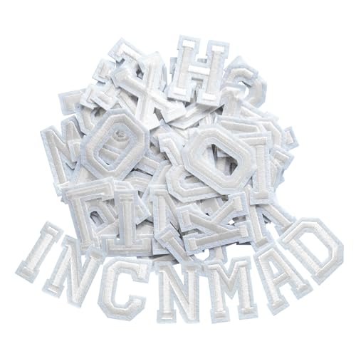 Lettres Thermocollantes 52 pièces Écussons Thermocollant Alphabet A-Z Adhésifs Repassés et Décoratifs Tissu, Patchs pour Vêtements, Vestes, Chemises,...
