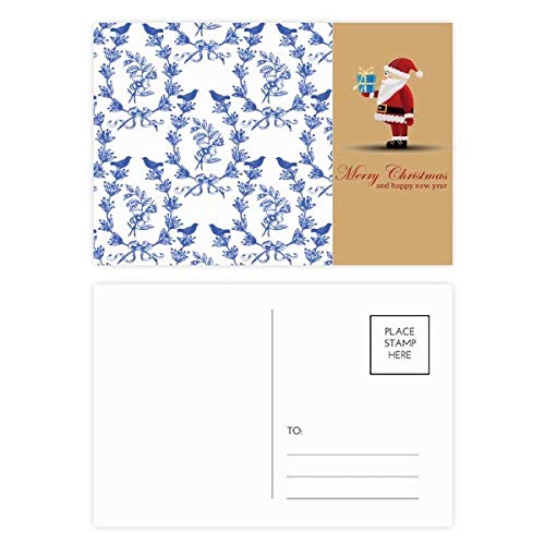 Cartes postales motif feuille de plantes bleu blanc lot de 20 pour correspondance