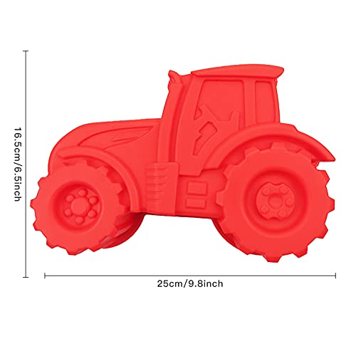 Foto von TaimeiMao Backform Traktor, Silikontraktor für Kuchen,Rote Kuchenform zum backen für Kindergeburtstag,Auto Form Silikonform,Silikon Muffinform für Kuchen,​EIS, Schokolade, Brot, Dessert Pudding