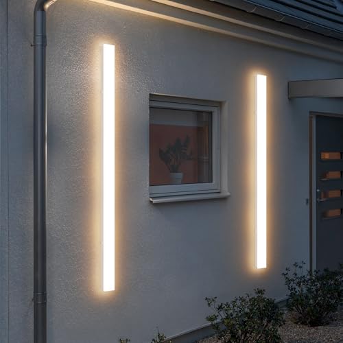 2 Pack 47.25In Long Outdoor Wall Light, White Exterior Porch Light Fixtures