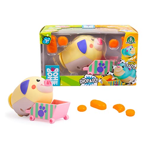 Giochi Preziosi Hop Hop Puppy Shop&Go Maialino, Animali Giocattolo Per Bambini, Ideale Per Regalo Bambina 3 Anni In Su, Cuccioli Energetici Con Carrel