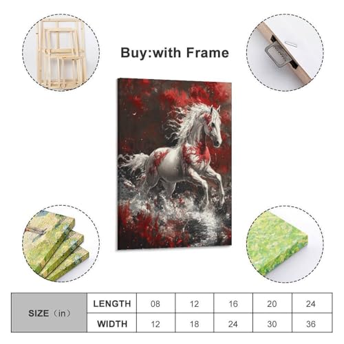 Impression sur toile cheval murale decoration interieure moderne tableau - 2