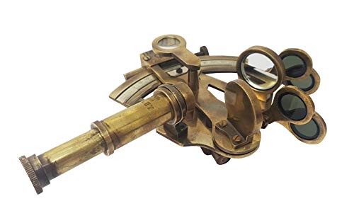 Brass Nautical - Sextant Brass Navigation Instrument Sextante Navegacion Marine Sextant (4 inches, Antique Patina) - Image 6