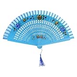 TSMORY Spanischer doppelseitiger faltbarer Holz-Fächer, Party-Handventilator, klassische...