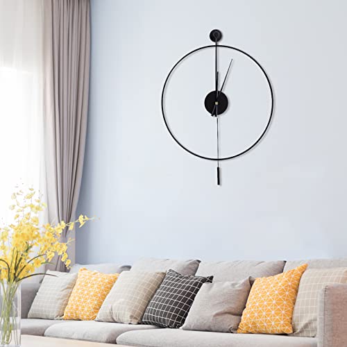 Reloj de pared grande con péndulo y diseño moderno, 20 pulgadas miniatura 7