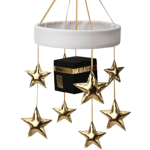 Islamic Quran Baby Mobile Hand Made Felt Planet Crib Mobile Kids Shower Gift Craft Bed Cot Hanging Mobile Nasheeds Gold Moon