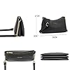David Jones - Damen Umhängetasche Klein - Kette Handtasche Weich PU Leder - Crossbody Bag Flache 3 Fächern Schultertasche - Abendtasche Clutch Alltag Modisch Elegant Party Reise Arbeit - Schwarz #5