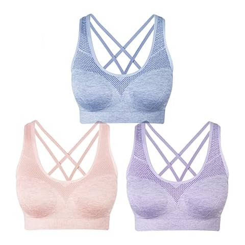 NAKQU Sujetador Deportivo para Mujer con Espalda Cruzada y Tirantes Acolchados Cover
