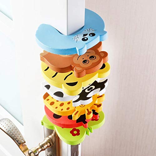 FAVOMOTO 20 Pcs Dedo Pitada Guarda Cartoon Animal Bebê à Prova de Espuma Macia Porta Batendo Rolha d
